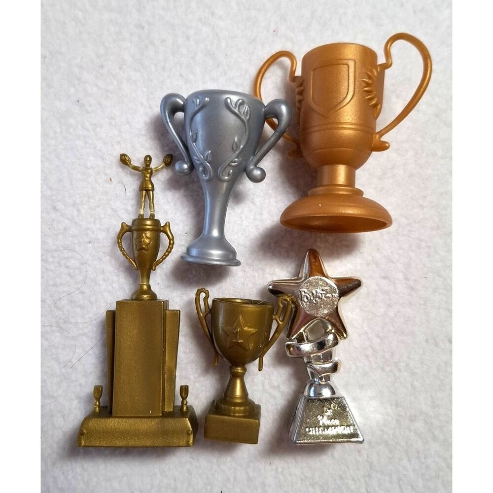 Bratz 1st Place Champion 2nd Place 3rd Place Cheerleader Trophy Lot Barbie Size